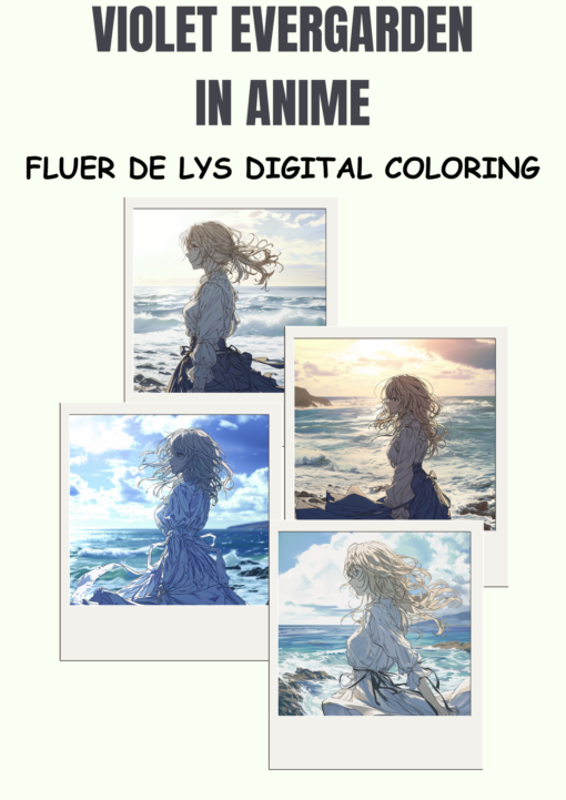 1 Anime Violet Evergarden coloring book, featuring 20 pages for children and adults. Instant download, printable PDF