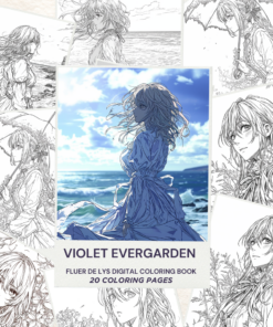 3 Anime Violet Evergarden coloring book, featuring 20 pages for children and adults. Instant download, printable PDF