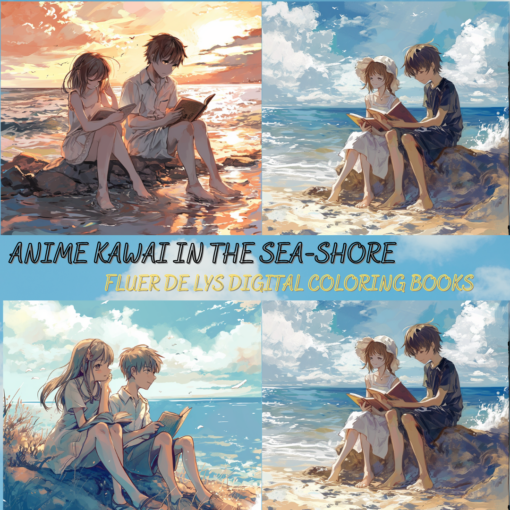 1 2 Anime kawai in the seashore