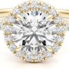 1/2 Carat Lab Grown Diamond and 2 Carat Moissanite Engagement Ring for Women in 14k White/Yellow/Rose Gold (D-E, VS, cttw) Wedding Ring Size 5.5 to 8 (10)