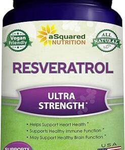 100% Natural Resveratrol - 1000mg Per Serving Max Strength (180 Capsules) Antioxidant Supplement, Trans-Resveratrol Pills for Heart Health & Pure, Trans Resveratrol & Polyphenols