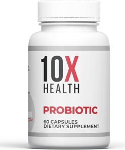 10X Health Probiotics - Immune Support Supplement & Probiotics for Digestive Health w/Lactobacillus Acidophilus, Rhamnosus & Bifidobacterium Longum, Dietary Supplements...