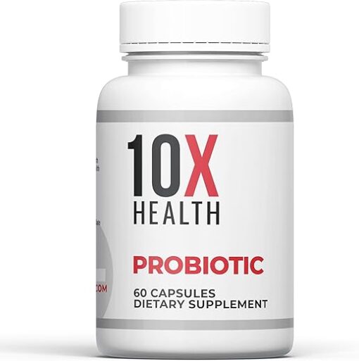 10X Health Probiotics - Immune Support Supplement & Probiotics for Digestive Health w/Lactobacillus Acidophilus, Rhamnosus & Bifidobacterium Longum, Dietary Supplements...