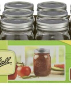 12 Ball Mason Jar with Lid - Regular Mouth - 16 oz by Jarden (Packs of 12)