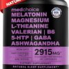 12-in-1 Melatonin Capsules - Melatonin 5mg Natural Sleep Aids for Adults - Magnesium Glycinate 500mg, Ashwagandha, L Theanine, Valerian Root, GABA, 5-HTP, Sleep Supplement for...