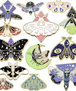 13 Pieces Pins Butterfly Moth Backpack Pins Jackets Clothes Insect Girls Pins for Backpacks Cool Lapel Pin Steampunk Badge Small Pins for Women