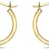 14K Solid Gold 1MMX14MM French Lock Hoop Earrings- Yellow Gold - Jewelry for Women/Girls - Small Hoop Earrings