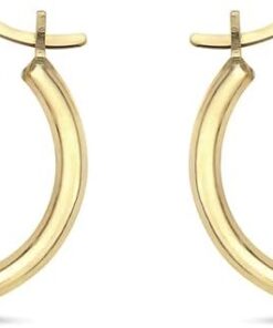 14K Solid Gold 1MMX14MM French Lock Hoop Earrings- Yellow Gold - Jewelry for Women/Girls - Small Hoop Earrings