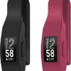 2-Pack Clip for Fitbit Inspire or Inspire HR Holder Accessory, Black+Sangria (not for inspire 2)