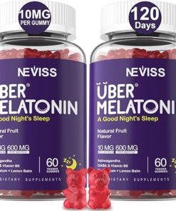 2 Pack Melatonin Gummies 10mg 20mg for Adults, Extra Strength with L-theanine, Tryptophan, B6, B12, Ashwagandha, Magnesium, GABA & Lemon Balm Extract, Supports Health Circadian...