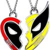 2Pcs Cartoon Necklace, Love Pendant, Love Jewelry Gift for Women Men