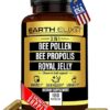 3-in-1 Bee Pollen Organic 840mg (180 Caps) W/ 840mg Bee Propolis Capsule & 840mg Royal Jelly Capsule - 3rd Party Tested - Bee Pollen Supplement - Organic Bee Pollen Capsule -No...