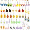 36 Pairs Weird Cute Earrings Fun Cool Mushroom Bear Flower Cat Funky Aesthetic Drop Dangle Earrings for Teen Girls Women Funny Jewelry Set