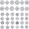 36 Pieces Clear Rhinestone Brooches for Crafts Crystal Flower Brooch Pins with Rhinestones Sliver Bulk Brooches Jewelry for Woman Flower Lapel Badge Pins DIY Wedding Bouquet...