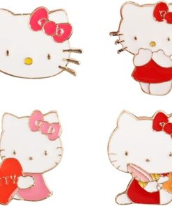 4 Pcs Cat Pins Japanese Cute Pins for Backpacks, Cat Enamel Pin Set, Birthday Christmas Children's Day Gift for Kids Friends Anime Fans