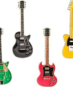 4 Pcs Electric Guitar Brooch Pins Set Cute Enamel Musical Instrument Badges on Backpack Guitar Brooches Badges Pins Present Gifts Wear on Backpack, Shirt, Jacket, Lapel, Hat, or...