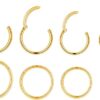 4Pairs/Pcs 18G Surgical Steel Hinged Clicker Segment Nose Rings Hoop Helix Cartilage Daith Tragus Sleeper Earrings Body Piercing for Women Men Girls 6mm 8mm 10mm 12mm