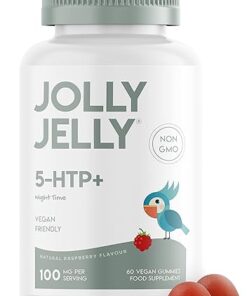 5-HTP Gummies 100mg ~ Sleep Supplement with Chamomile & Lemon Balm Extracts ~ Raspberry Flavour ~ 60 Vegan Gummies