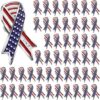 50 Pcs Memorial Day Veteran Gifts American Flag Lapel Pins Metal USA Waving Flag Pins Patriotic Ribbon Pins Bulk Independence Day Hat Pins Decorations United States Badge Pins...