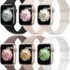 6 Pack Sport Bands Compatible with Apple Watch Band 38mm 40mm 41mm 42mm 44mm 45mm 49mm,Soft Silicone Waterproof Strap Compatible with iWatch Apple Watch Series 9 Ultra 8 7 6 5 4...