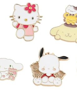 6 Pcs Anime Brooch Pins Kitty Enamel Pins for Backpacks Clothing Jackets Hats Kawaii Cartoon Cat Dog Decoration Gifts