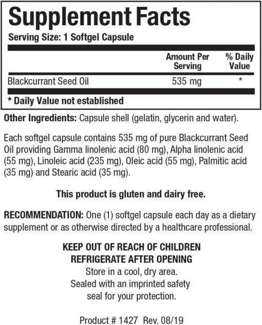 61qwDkPIaLL. AC SL1266 Biotics Research Blackcurrant Seed Oil Natural Source of Gamma Linolenic Acid GLA, 535 mg capsule, Supports Cardiovascular Health, Normal Tissue Repair, Immune System, Women’s Health 60 Caps