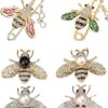 6PCS honeybee bee brooch pins for women fashion set rhinestone brooches elegant personality brooch pins women's brooches