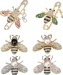 6PCS honeybee bee brooch pins for women fashion set rhinestone brooches elegant personality brooch pins women's brooches