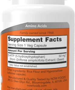 710PLr8kRDL. AC SL1500 NOW Supplements, 5-HTP (5-hydroxytryptophan) 50 mg, Neurotransmitter Support*, 30 Veg Capsules (Pack of 3)