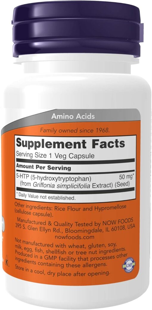 710PLr8kRDL. AC SL1500 NOW Supplements, 5-HTP (5-hydroxytryptophan) 50 mg, Neurotransmitter Support*, 30 Veg Capsules (Pack of 3)