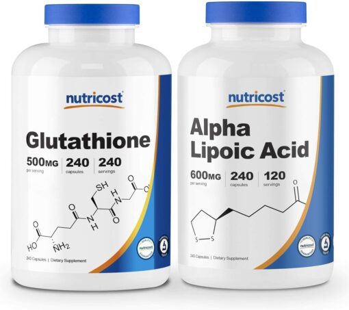 715ESG2H8hL. AC SL1500 Nutricost Alpha Lipoic Acid 600mg, 240 Caps Glutathione 500mg, 240 Caps