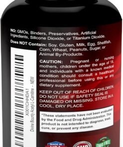 718l2BrFYNL. AC SL1500 Divine Bounty Acetyl L-Carnitine Capsules 1200mg Per Serving - L Carnitine Supplement 120 Vegetarian Capsules