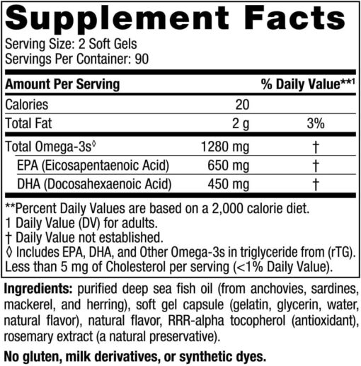 Nordic Naturals Ultimate Omega, Lemon Flavor - 210 Soft Gels - 1280 mg Omega-3 - High-Potency Omega-3 Fish Oil with EPA & DHA - Promotes Brain & Heart Health - Non-GMO - 105 Servings