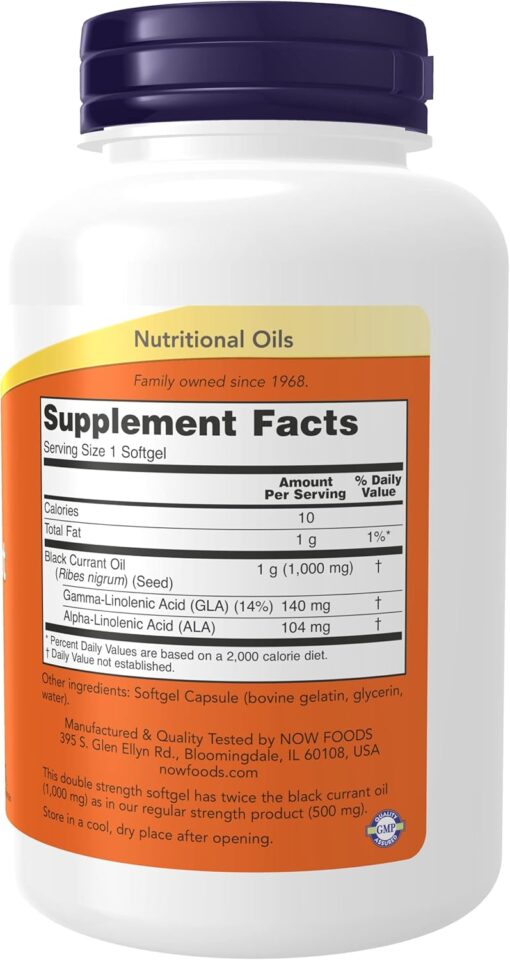 71DzS6Cd5XL. AC SL1500 Now Foods Black Currant Oil 1000 mg - 100 Softgels 2 Pack