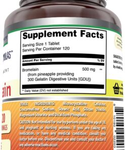 71NJzJ3BEL. AC SL1500 Amazing Formulas Bromelain 500 Mg Tablets Supplement | Non-GMO | Gluten Free | Made in USA (120 Count | 3 Pack)