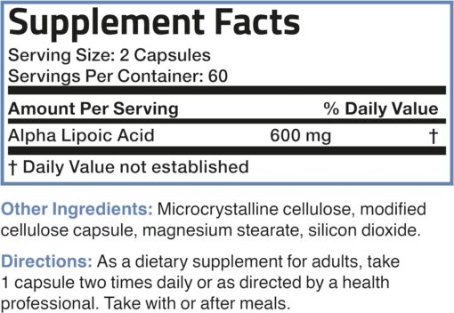 71WnHD4OMHL. AC SL1500 Bronson Alpha Lipoic Acid 600 MG Free Radical Scavenger Supports Antioxidant Health - Non-GMO, 120 Vegetarian Capsules (60 Servings)