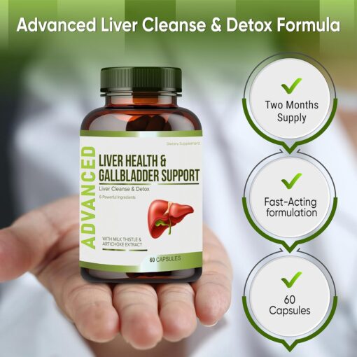 71YEgl2WZ2L. AC SL1500 Liver Cleanse Detox & Repair and Gallbladder Supplements - Liver Health Formula to Support Liver Renew with Artichoke Extract, Milk Thistle, Dandelion Leaf. Liver Detox Supplements for Liver Support.