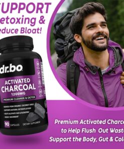 81mnFeJQ4NL. AC SL1500 Activated Charcoal Capsules Cleanse Detox - 1200mg Organic Coconut Charcoal Pills for Stomach Gas and Bloating Relief for Men Women Kids - Active Charcoal Capsules Powder Binder Supplements for Gut