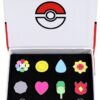 8Pcs Pocket Monsters Gym Badges Collection Gift Box,Pins Mystic Instinct Badges