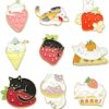 9 Pieces Cat Pins Backpack Pins Kawaii Pins Cute Pins Rabbit Cat Lapel Pins Brooches Pin Badges for Clothing Backpacks