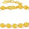 999 24K Solid Gold Bracelets for Women, Real Pure Gold Charm Gold Bead Gold Bracelet for Women Men Mom Girlfriend