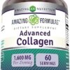 Amazing Formulas Advanced Collagen Supplement | Collagen Type I, II & III, with Vitamin C & Hyaluronic Acid | 1600 Mg Per Serving | 180 Capsules | Non-GMO | Gluten-Free | Made...