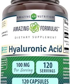 Amazing Formulas Hyaluronic Acid 100 Mg Capsules Supplement | Non-GMO | Gluten Free | Made in USA (1 Pack, 120 Count)