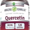 Amazing Formulas Quercetin 500mg 120 Veggie Capsules Supplement - Non-GMO - Gluten Free - Supports Overall Health & Well Being