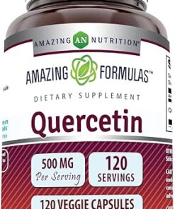 Amazing Formulas Quercetin 500mg 120 Veggie Capsules Supplement - Non-GMO - Gluten Free - Supports Overall Health & Well Being