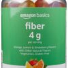 Amazon Basics (previously Solimo) Fiber 4g Gummy - Digestive Health, Supports Regularity, Orange, Lemon & Strawberry, 90 Gummies (2 per Serving)