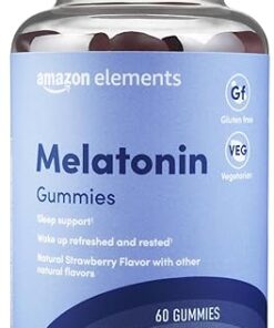 Amazon Elements - Melatonin 10mg Gummies, Supports Restful Sleep, Strawberry, 60 Count (Previously Revly)