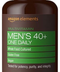 Amazon Elements Men's 40+ One Daily Whole Food Cultured Multivitamin, 65 Tablets