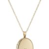 Amazon Essentials 14k Gold-Filled Polished Oval Pendant with Genuine Diamond Locket Necklace, 18" (previously Amazon Collection)