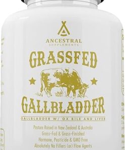 Ancestral Supplements Grass Fed Beef Gallbladder Supplements with Ox Bile and Liver, 1000mg, Liver and Gallbladder Support Complex Promotes Gallbladder & Digestive Health and...